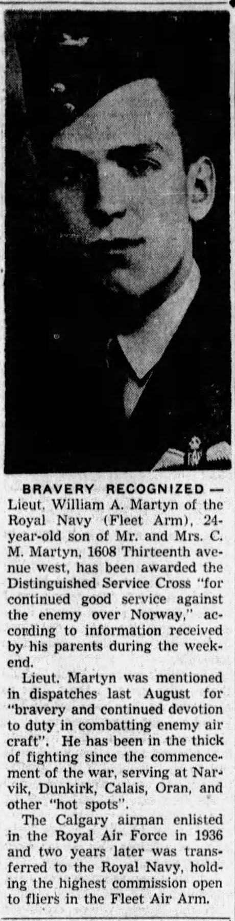 Newspaper cutting, Calgary Herald, 25 November 1940