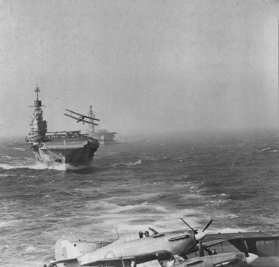 HMS Indomitable and Eagle during Operation Pedestal.
